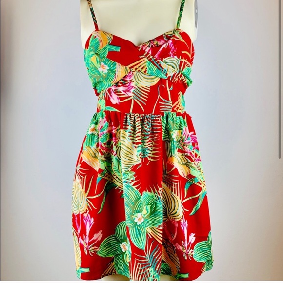 Roxy Dresses & Skirts - Roxy Hawaiian Tropical Red Mini Dress- Large